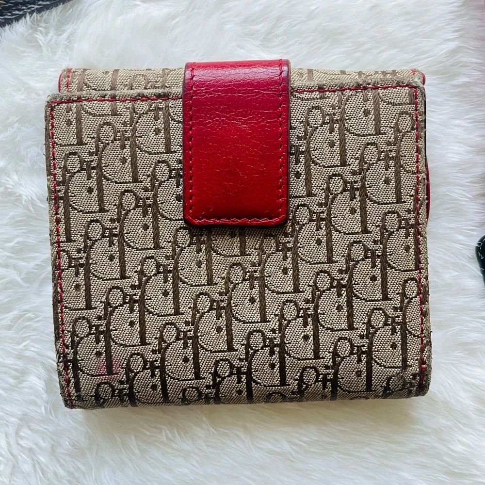 CHRISTIAN DIOR 🤍 Y2K 💙 DIORISSIMO CANVAS RASTA SADDLE WALLET ❤️ RARE 💛